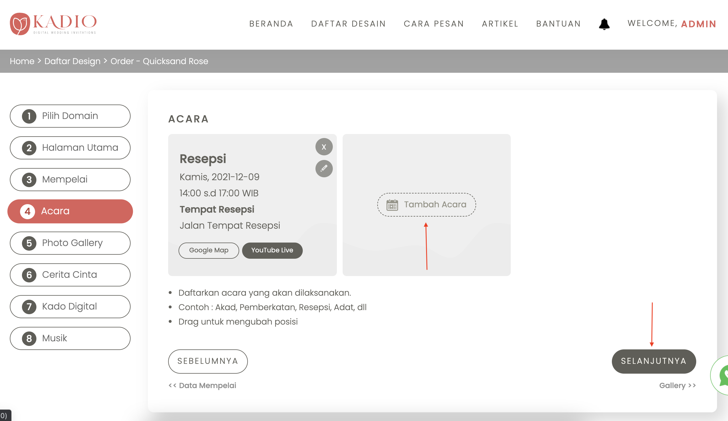 data acara
